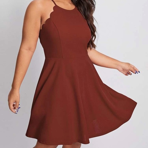 🗣 Plus Scallop trim cami dress - Picture 1 of 5